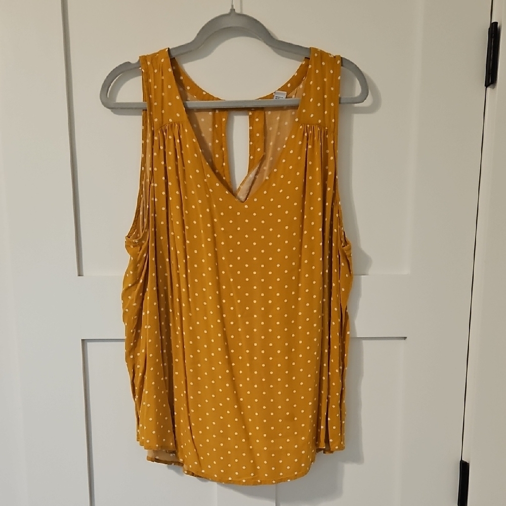 Old Navy Gold Sleeveless Tank Top Relaxed Cut Out